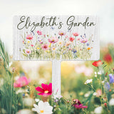 Custom Name Metal Garden Sign, Flower Garden Sign, Fairy Garden Stake, Outdoor Garden Yard Decor, Metal Fairy Garden Art, Gardener Gift