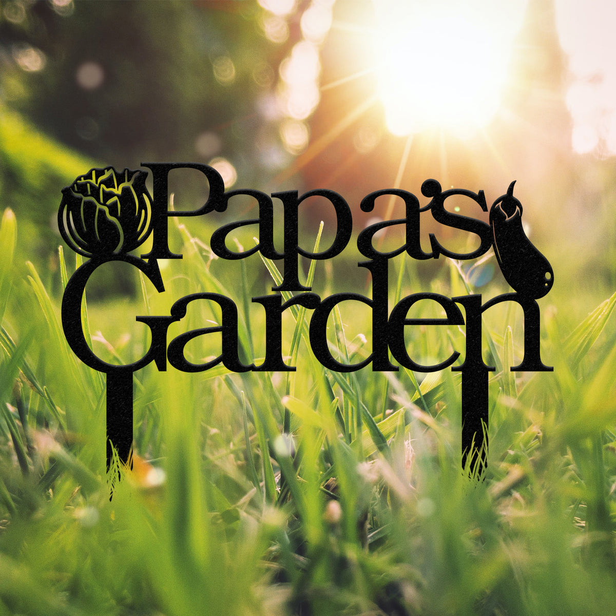 Personalized Papa Garden Sign With Stakes, Custom Vegetable Garden Stake, Vegetables Sign, Gardeners Gift, Garden Decor, Gift for Papa Dad