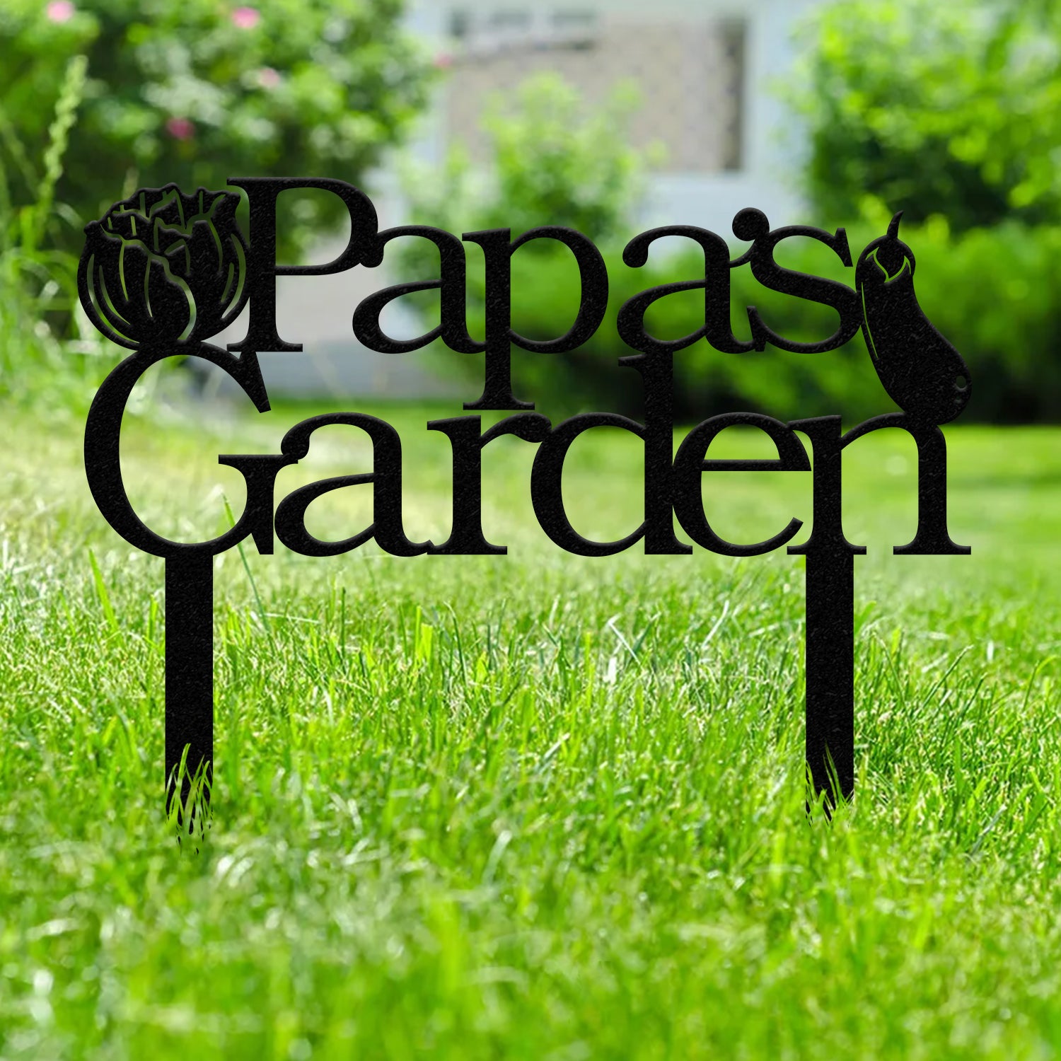 Personalized Papa Garden Sign With Stakes, Custom Vegetable Garden Stake, Vegetables Sign, Gardeners Gift, Garden Decor, Gift for Papa Dad