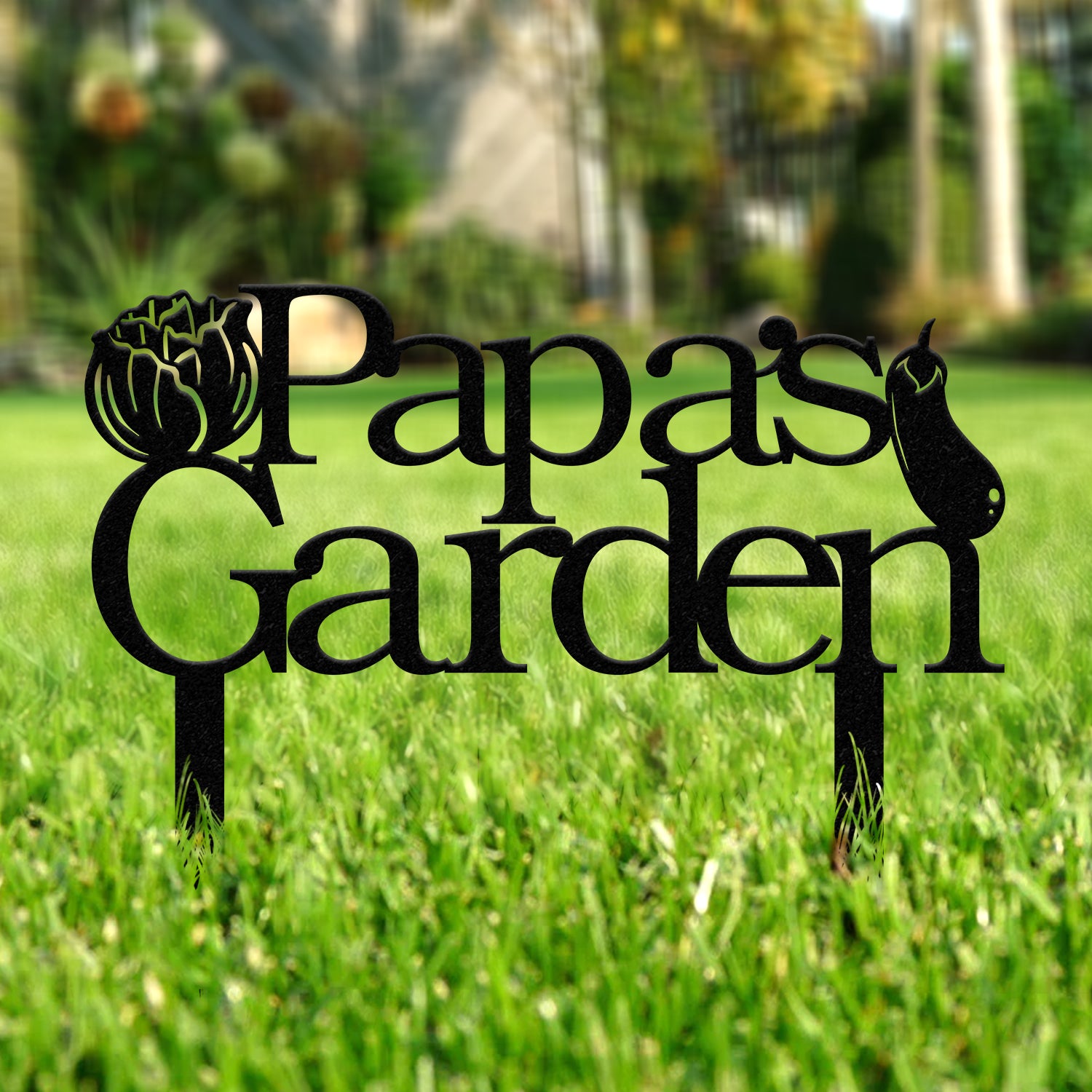 Personalized Papa Garden Sign With Stakes, Custom Vegetable Garden Stake, Vegetables Sign, Gardeners Gift, Garden Decor, Gift for Papa Dad