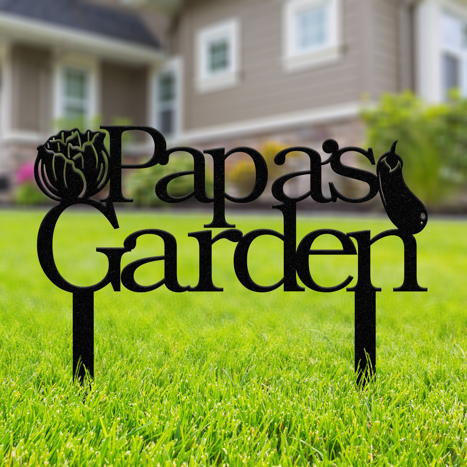 Personalized Papa Garden Sign With Stakes, Custom Vegetable Garden Stake, Vegetables Sign, Gardeners Gift, Garden Decor, Gift for Papa Dad