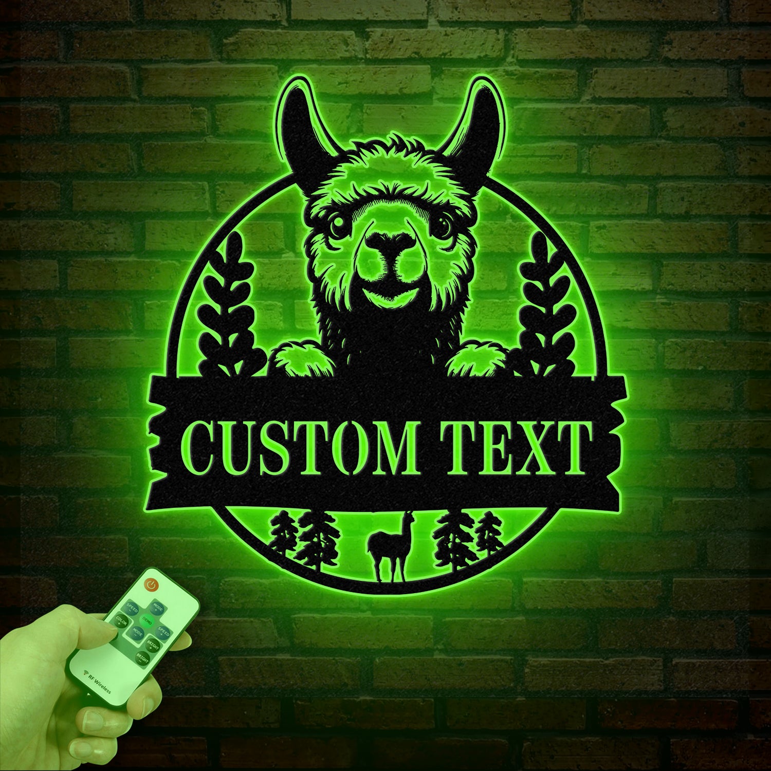 Custom Llama Metal Sign with Led Light, Alpaca Metal Wall Art, Personalized Llama Farm Name Sign, Llama Animal Lover Sign, Farmhouse Decor