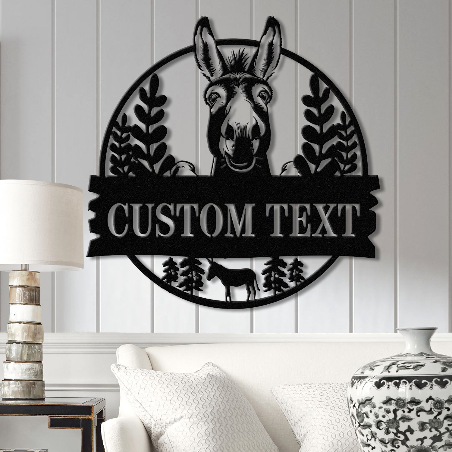 Custom Donkey Farm Metal Sign, Donkey Family Sign, Custom Donkey Farm Name Sign, Donkey Barn Sign, Farmhouse Decor, Gift for Farmer