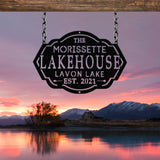Personalized Lake House Sign, Custom Lake House, Metal Lake House Sign, Lake Name, Family Name Sign for Lake House, Personalized Name Sign