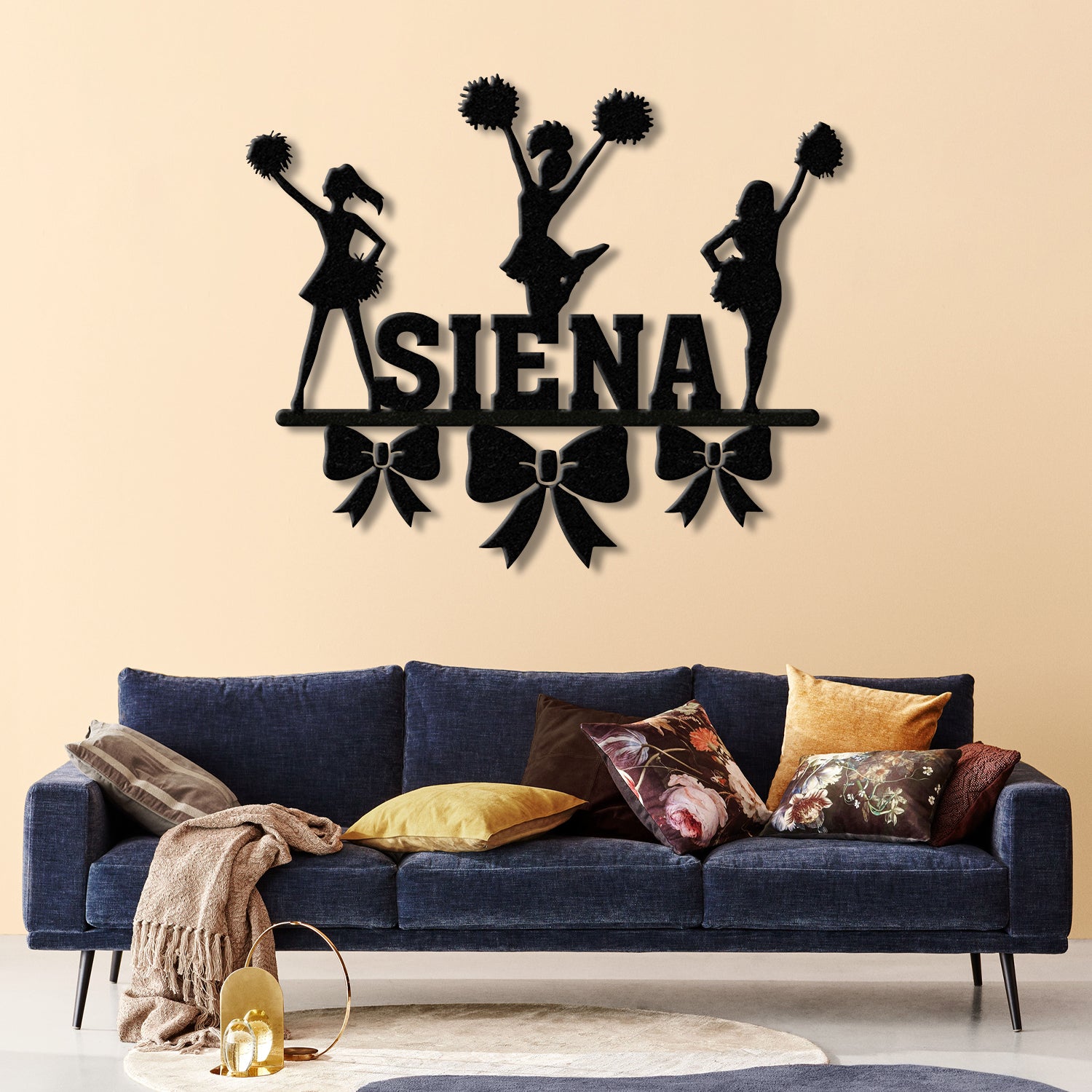 Custom Name Cheerleader Wall Art with Led Lights, Cheerleader Name Metal Sign, Cheerleader Wall Art, Cheer Team Gift, Girls Sports Decor