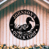 Custom Quack House Sign, Personalized Duck Farm Metal Sign, Farmhouse Decor, Duck Hutch Coop Sign,Quack Shack Cabin Decor, Farmer Gift