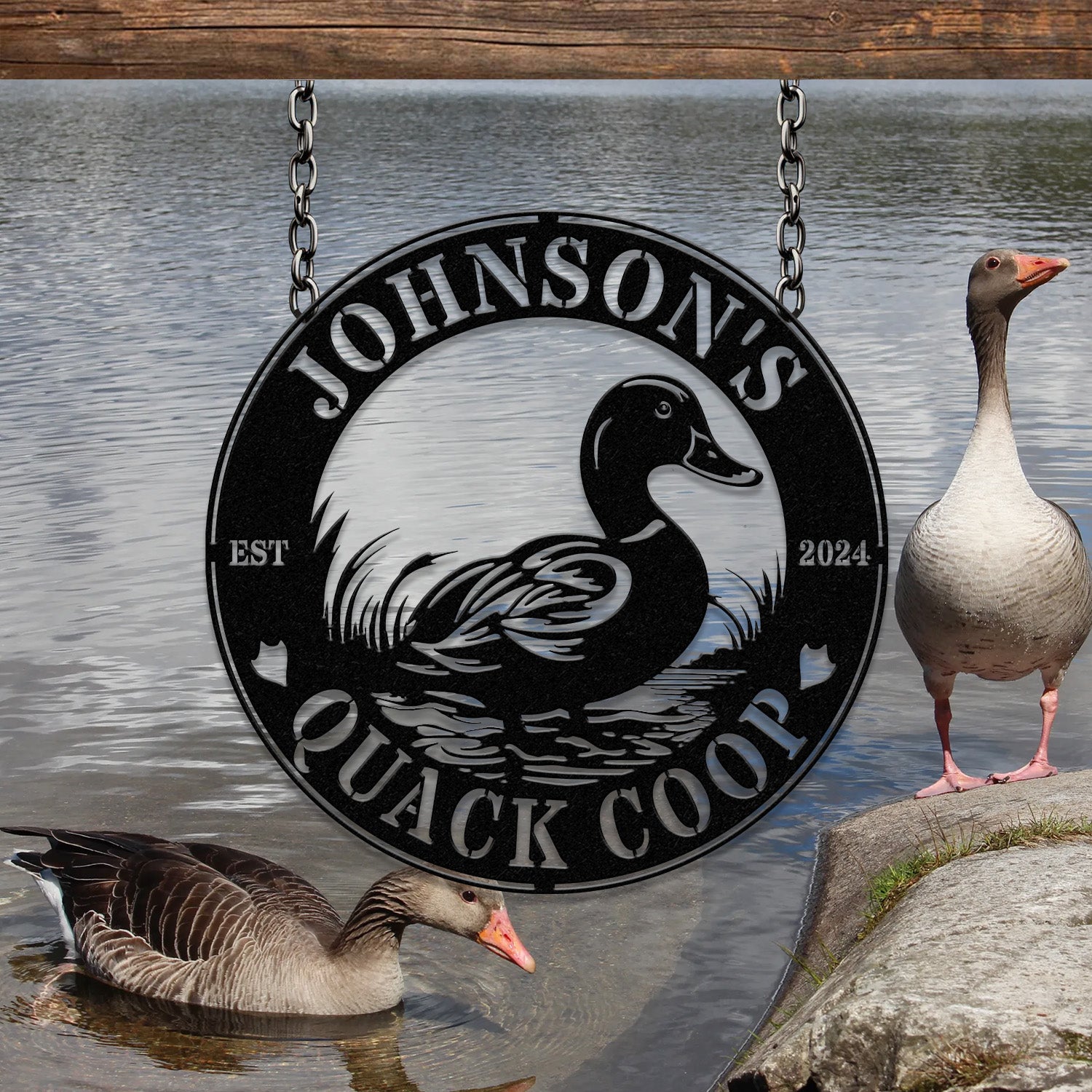 Custom Quack House Sign, Personalized Duck Farm Metal Sign, Farmhouse Decor, Duck Hutch Coop Sign,Quack Shack Cabin Decor, Farmer Gift