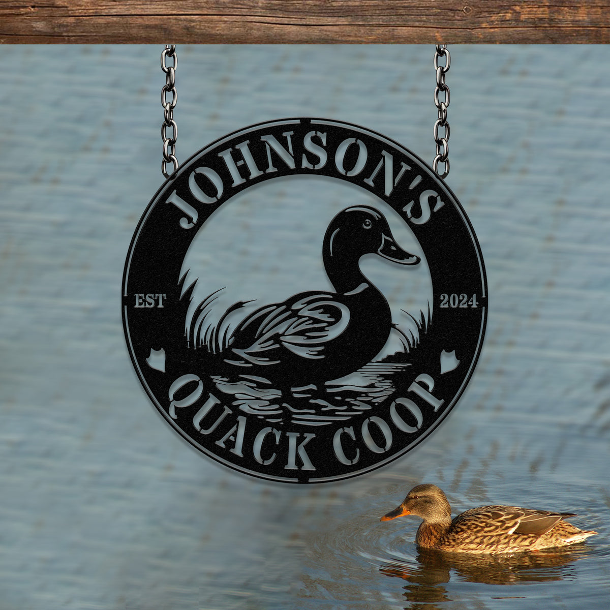 Custom Quack House Sign, Personalized Duck Farm Metal Sign, Farmhouse Decor, Duck Hutch Coop Sign,Quack Shack Cabin Decor, Farmer Gift