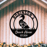 Custom Quack House Sign, Personalized Floral Duck Metal Sign, Farmhouse Decor, Duck Hutch Coop Sign,Quack Shack Cabin Decor, Farmer Gift