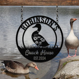 Custom Quack House Sign, Personalized Floral Duck Metal Sign, Farmhouse Decor, Duck Hutch Coop Sign,Quack Shack Cabin Decor, Farmer Gift