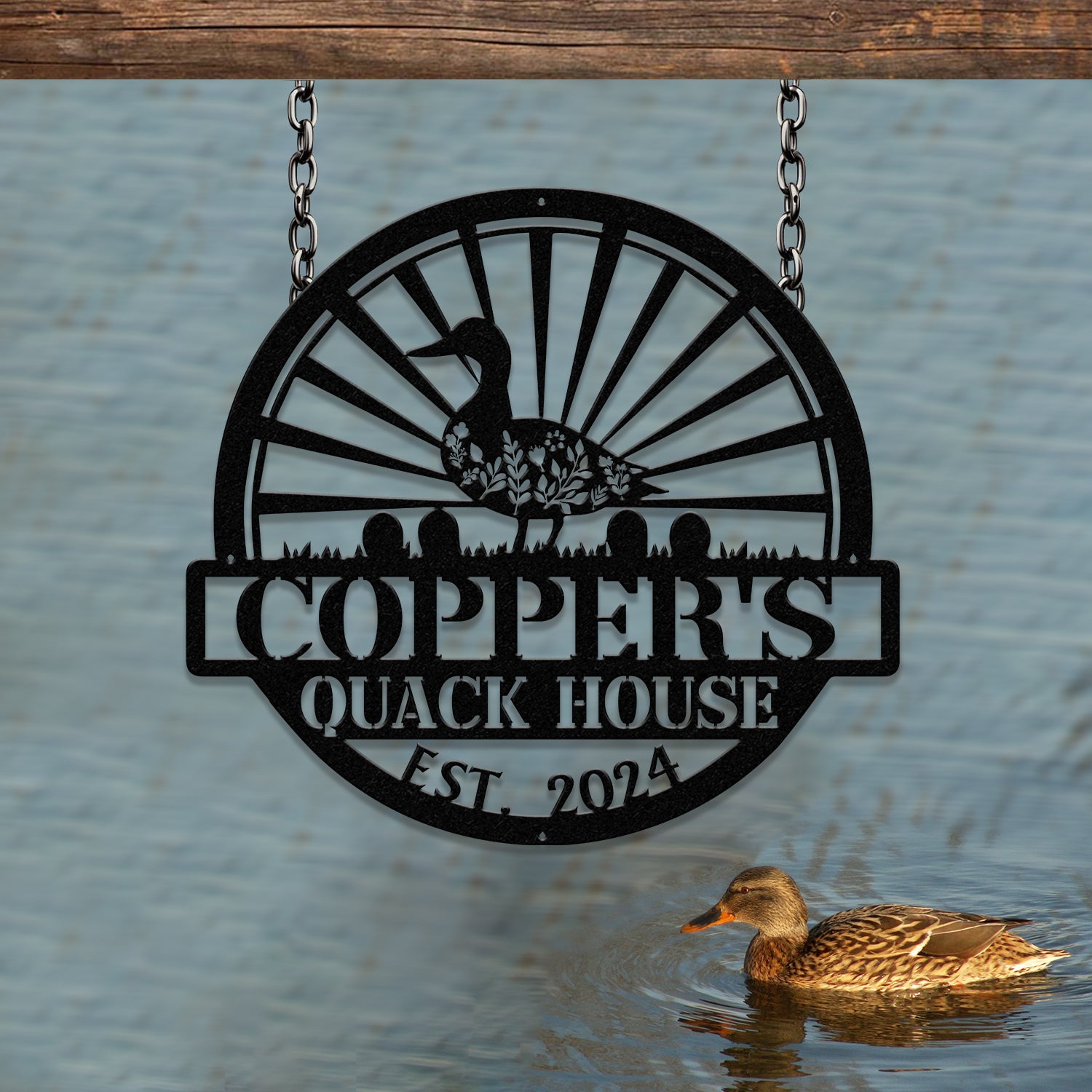 Customized Duck Farm Metal Sign, Quack House Sign, Family Name Metal Sign for Farm House, Duck Hutch Coop Sign, Quack Shack Cabin Decor,