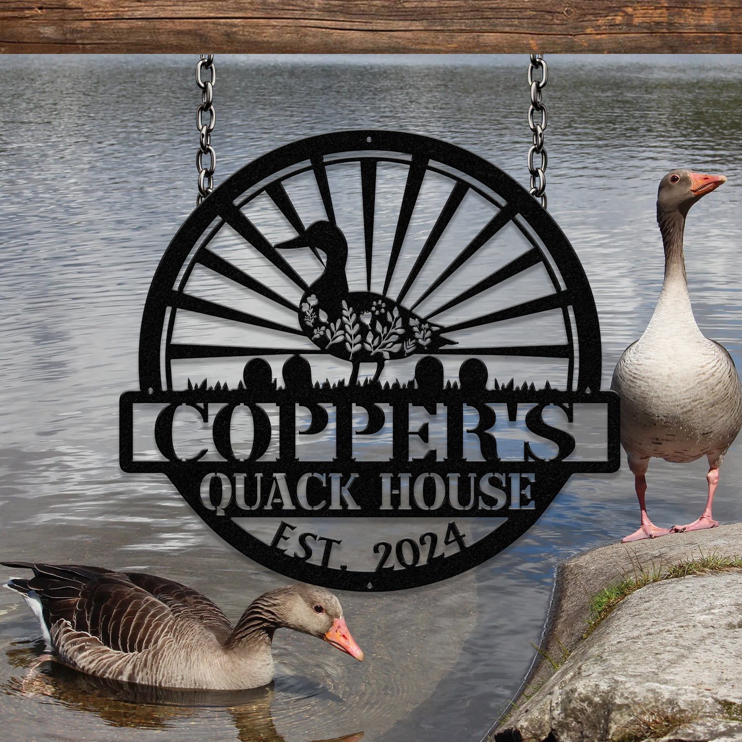 Customized Duck Farm Metal Sign, Quack House Sign, Family Name Metal Sign for Farm House, Duck Hutch Coop Sign, Quack Shack Cabin Decor,