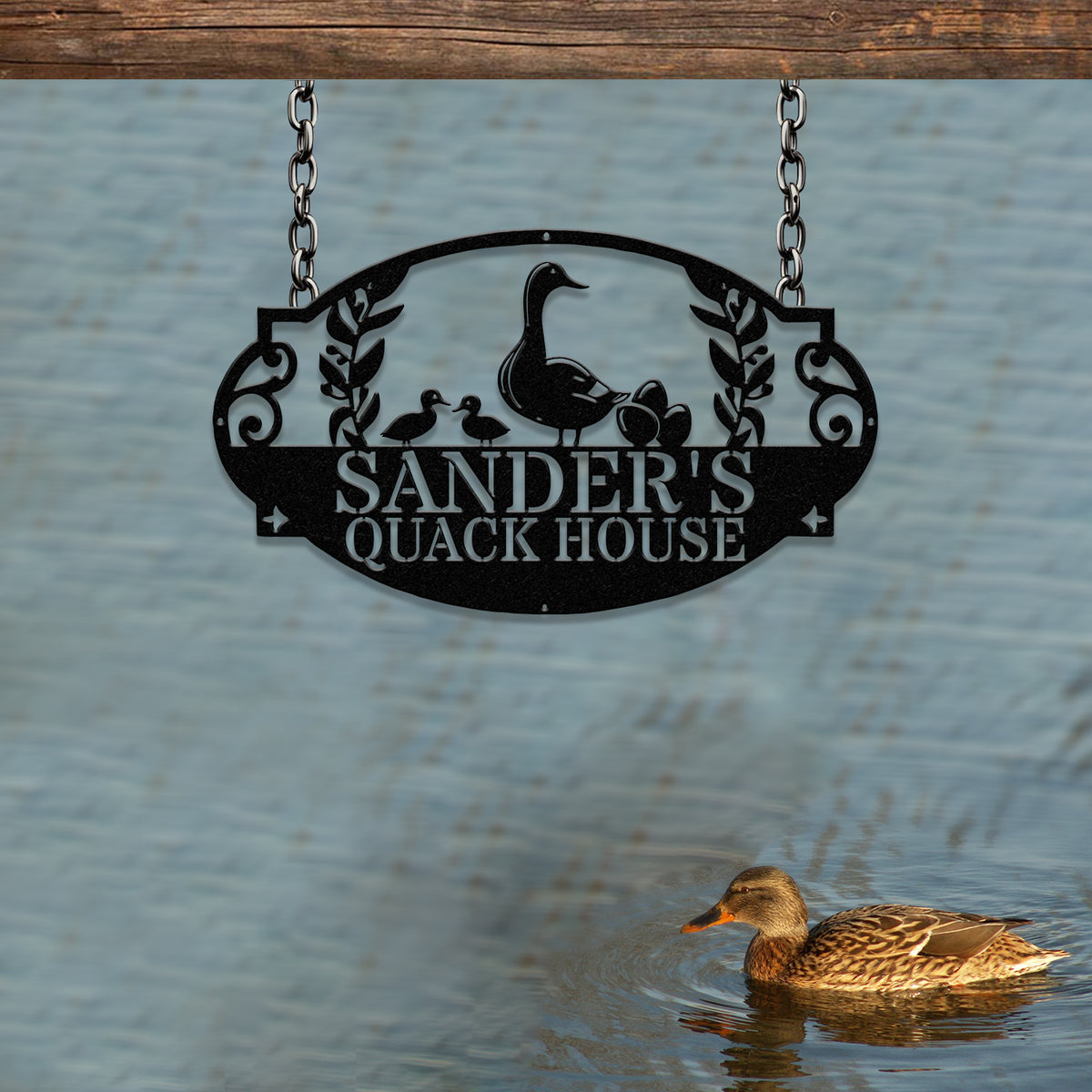 Custom Duck Quack House Metal Sign, Personalized Duck Farm Sign, Lake Farmhouse Decor ,Duck Hutch Coop Sign, Quack Shack Cabin Decor
