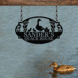 Custom Duck Quack House Metal Sign, Personalized Duck Farm Sign, Lake Farmhouse Decor ,Duck Hutch Coop Sign, Quack Shack Cabin Decor