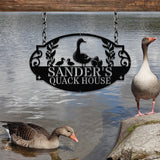 Custom Duck Quack House Metal Sign, Personalized Duck Farm Sign, Lake Farmhouse Decor ,Duck Hutch Coop Sign, Quack Shack Cabin Decor