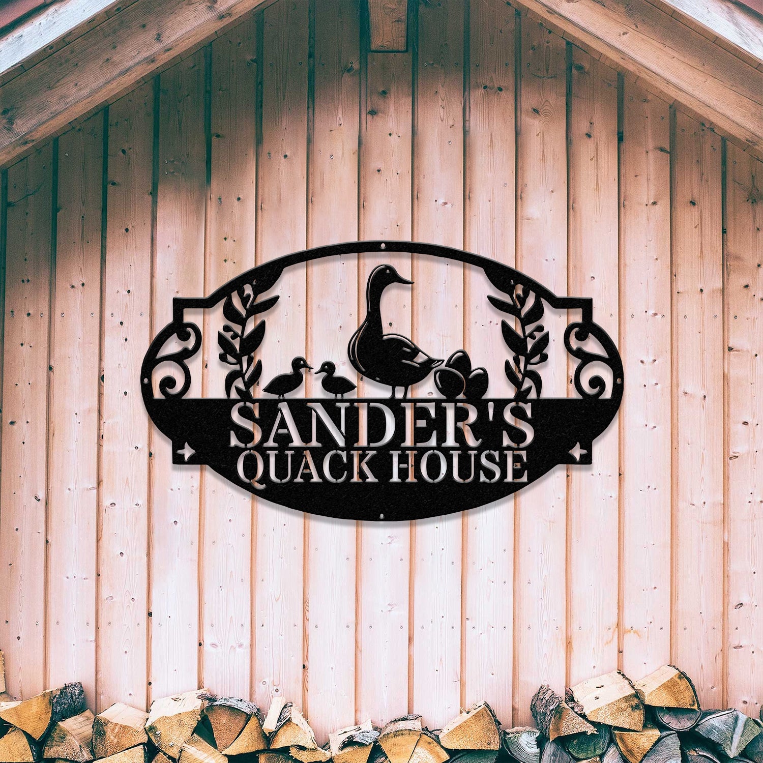 Custom Duck Quack House Metal Sign, Personalized Duck Farm Sign, Lake Farmhouse Decor ,Duck Hutch Coop Sign, Quack Shack Cabin Decor