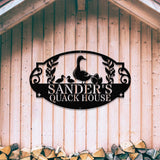 Custom Duck Quack House Metal Sign, Personalized Duck Farm Sign, Lake Farmhouse Decor ,Duck Hutch Coop Sign, Quack Shack Cabin Decor