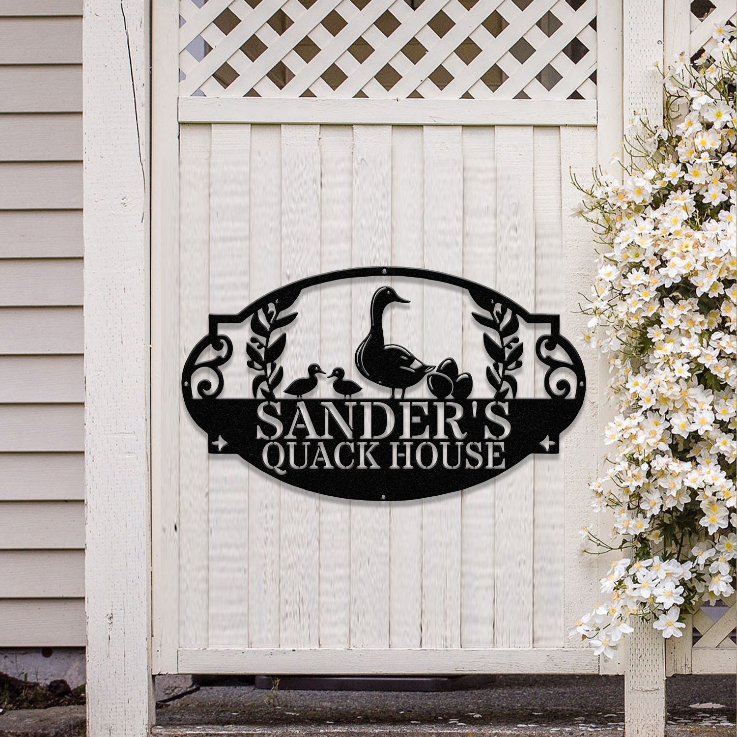 Custom Duck Quack House Metal Sign, Personalized Duck Farm Sign, Lake Farmhouse Decor ,Duck Hutch Coop Sign, Quack Shack Cabin Decor