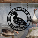 Custom Quack House Sign, Personalized Floral Duck Metal Sign, Farmhouse Decor, Duck Hutch Coop Sign,Quack Shack Cabin Decor, Farmer Gift