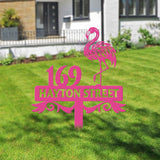 Custom Flamingo Address Sign, Flamingo Stake, Flamingo House Number Sign, Beach Flamingo Metal Sign, Tropical Metal Sign, Address Plaque