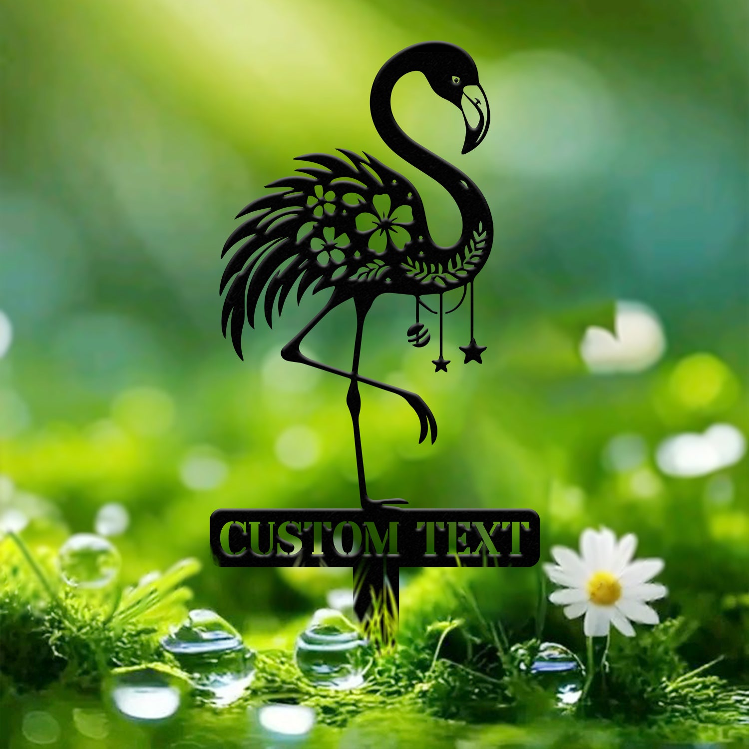 Custom Pink Flamingo Yard Stake, Personalized Flamingo Metal Sign, Pool Sign, Flamingo Decor, Garden Decor, Beach House Gifts, Wedding Gift