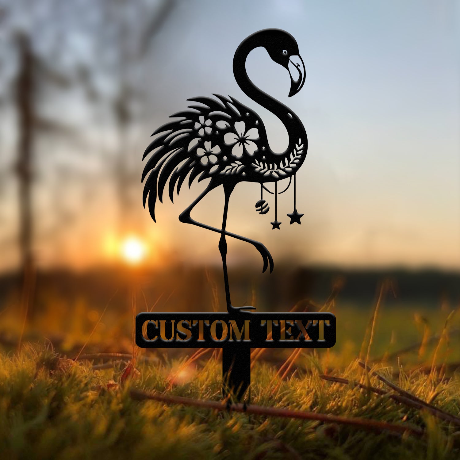 Custom Pink Flamingo Yard Stake, Personalized Flamingo Metal Sign, Pool Sign, Flamingo Decor, Garden Decor, Beach House Gifts, Wedding Gift