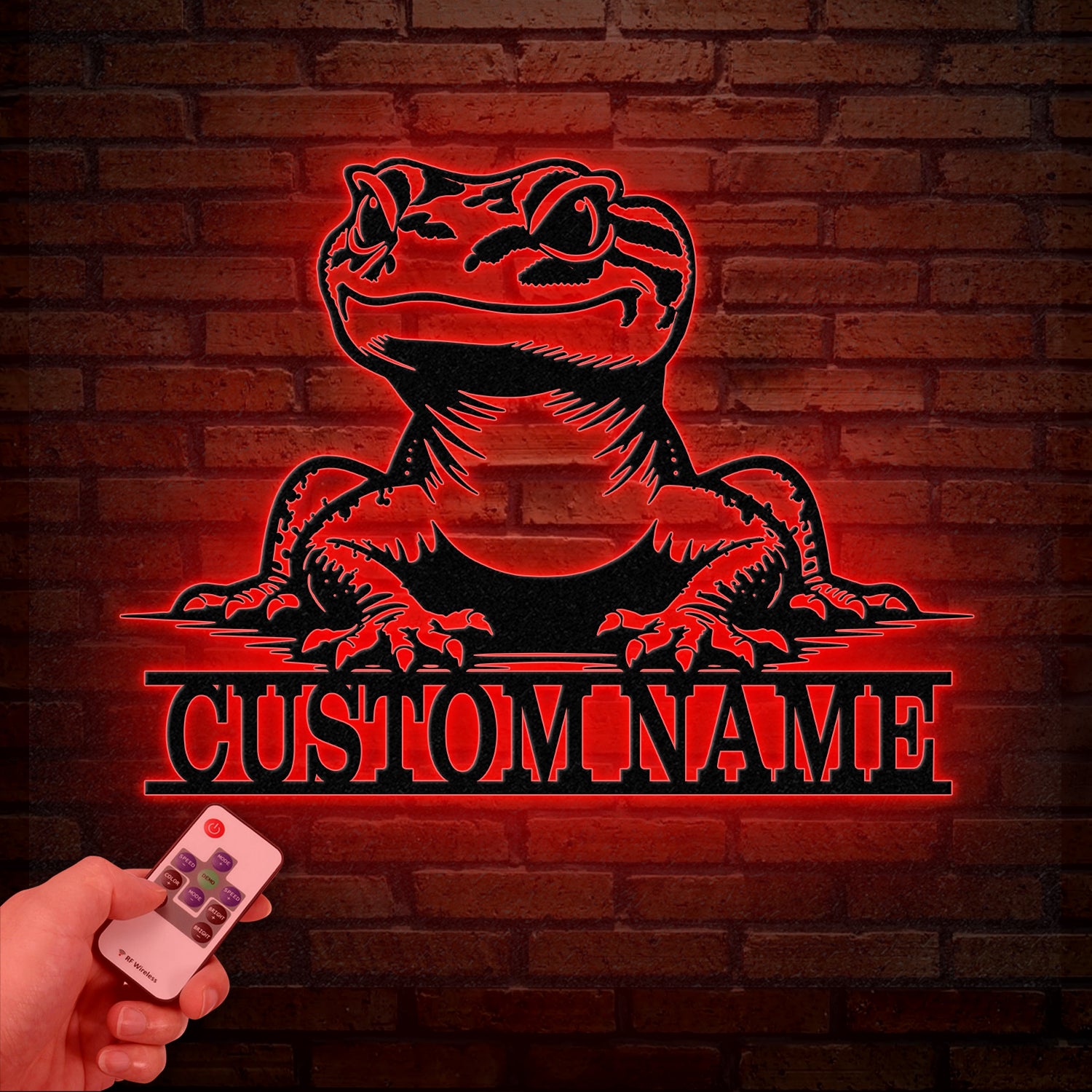 Custom Gecko Metal Wall Art LED Light, Personalized Lizard Name Sign Decor, Lizard Gecko Sign, Animal Lover Gift, Lizard Lover