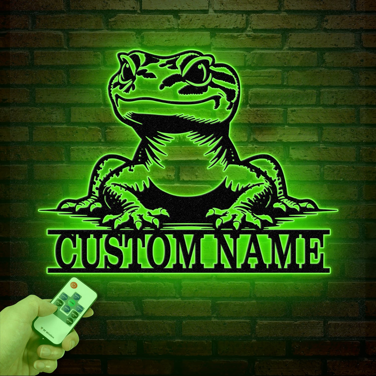 Custom Gecko Metal Wall Art LED Light, Personalized Lizard Name Sign Decor, Lizard Gecko Sign, Animal Lover Gift, Lizard Lover