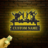 Custom Goat Metal Wall Sign – Personalized Farm Name Wall Art – Goat Farmhouse Decor & Gifts for Goat Lovers, Family Name Sign