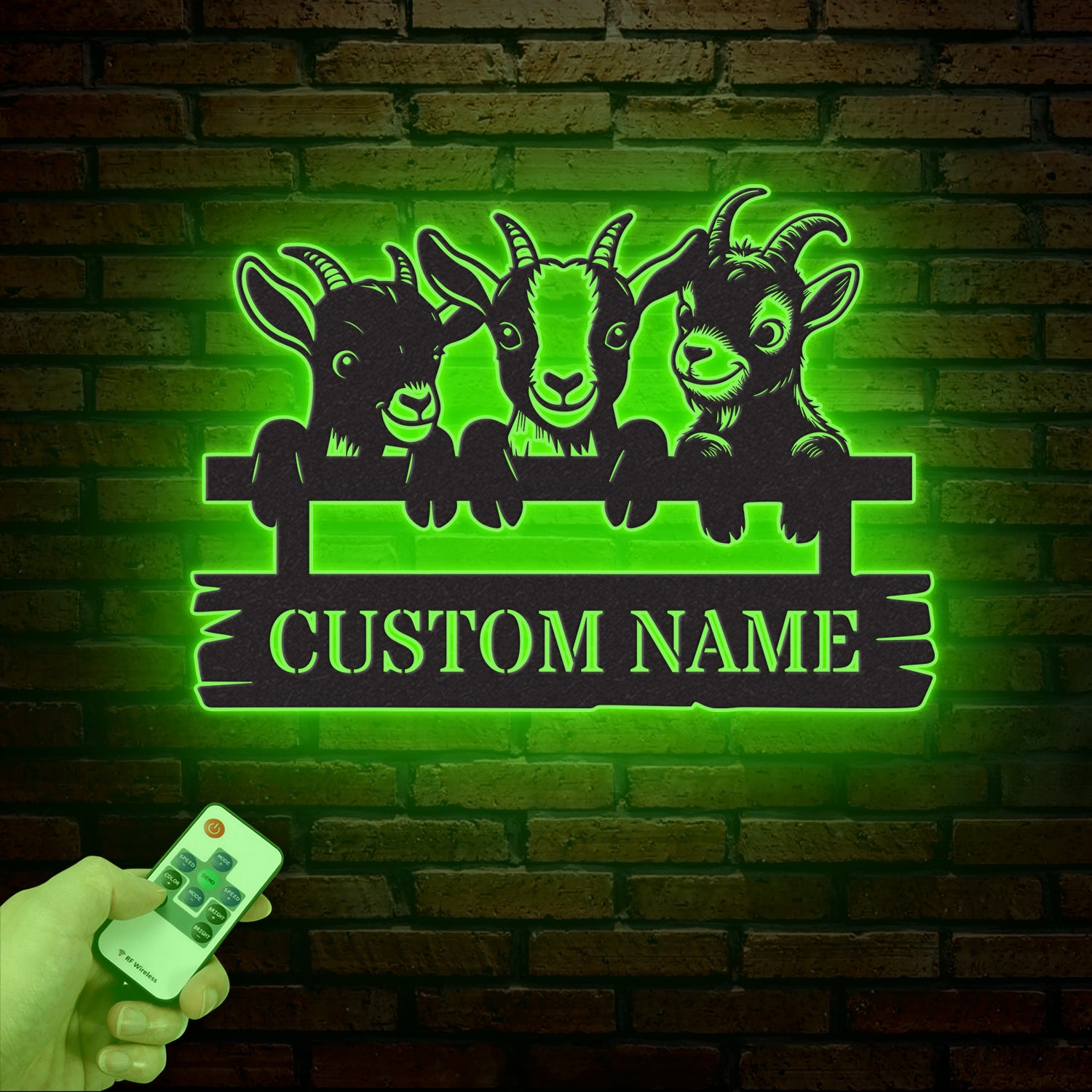 Custom Goat Metal Wall Sign – Personalized Farm Name Wall Art – Goat Farmhouse Decor & Gifts for Goat Lovers, Family Name Sign