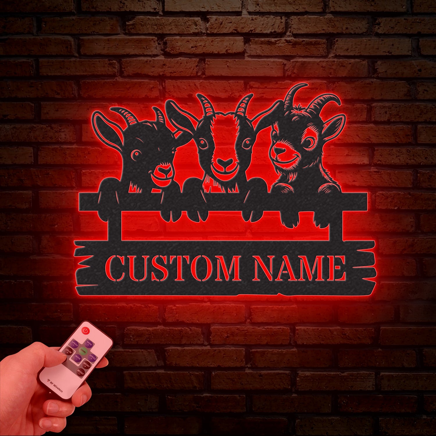 Custom Goat Metal Wall Sign – Personalized Farm Name Wall Art – Goat Farmhouse Decor & Gifts for Goat Lovers, Family Name Sign