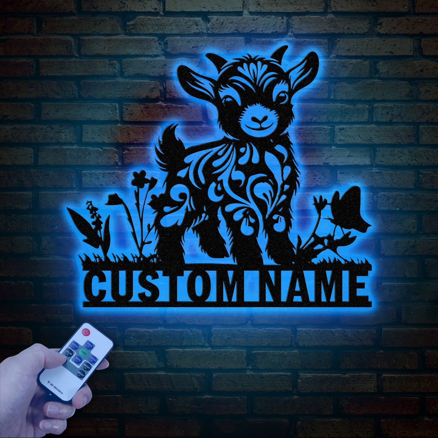 Custom Baby Highland Cow Metal Sign with Led Light, Highland Cow Metal Wall Art, Personalized Floral Highland Cow Farm, Farmhouse Decor