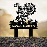 Custom Garden Gnome Metal Sign Stake, Personalized Garden Stake, Garden Gnome, Outdoor Patio, Garden Art Decor, Metal Yard Art