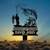 Personalized Memorial Fishing Stake, Metal Garden Marker, In Loving Memory Sign, Sympathy Gift, Grave Marker, Remembrance Memorial Stake