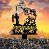 Personalized Memorial Fishing Stake, Metal Garden Marker, In Loving Memory Sign, Sympathy Gift, Grave Marker, Remembrance Memorial Stake