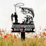 Personalized Memorial Fishing Stake, Metal Garden Marker, In Loving Memory Sign, Sympathy Gift, Grave Marker, Remembrance Memorial Stake
