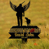 Custom Hunting In Heaven Memorial Plaque Stake, Memorial Grave Marker, Hunter & Dog Memorial Stake For Grave, Hunter Loss, Dad Loss