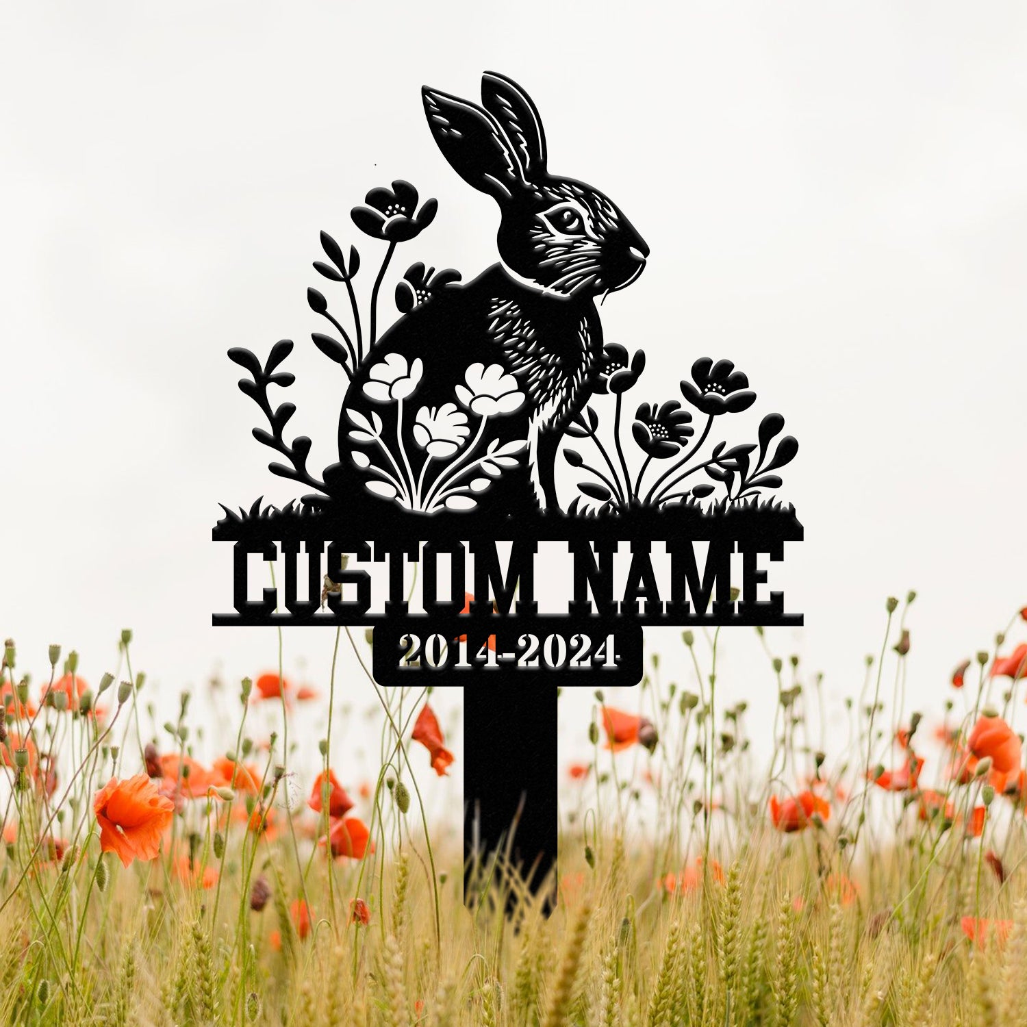 Personalized Rabbit Bunny Memorial Stake, Bunny Grave Marker, Metal Garden Stake, Remembrance Sign, Bunny Lover Sympathy Gift, Pet Loss Gift