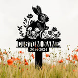 Personalized Rabbit Bunny Memorial Stake, Bunny Grave Marker, Metal Garden Stake, Remembrance Sign, Bunny Lover Sympathy Gift, Pet Loss Gift