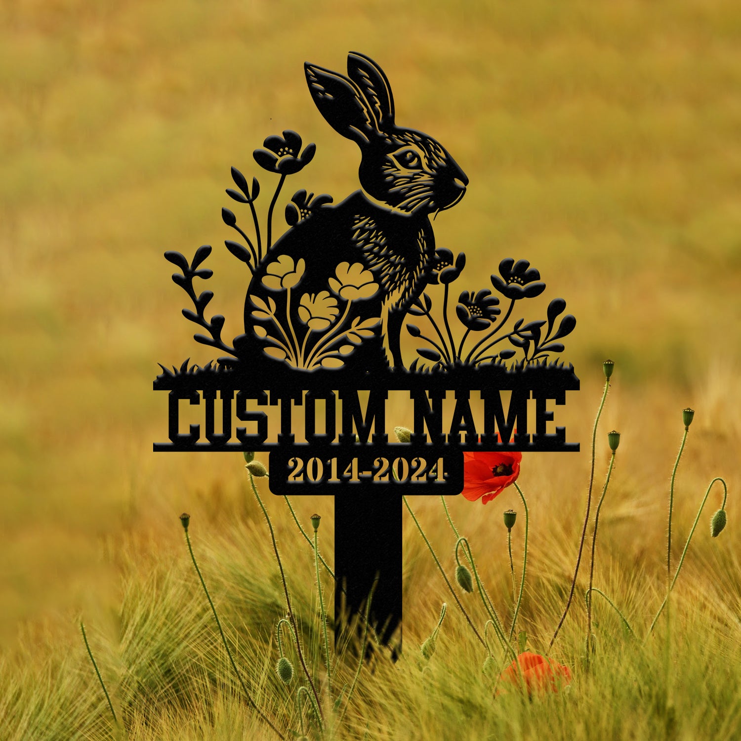 Personalized Rabbit Bunny Memorial Stake, Bunny Grave Marker, Metal Garden Stake, Remembrance Sign, Bunny Lover Sympathy Gift, Pet Loss Gift