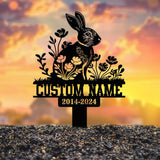 Personalized Rabbit Bunny Memorial Stake, Bunny Grave Marker, Metal Garden Stake, Remembrance Sign, Bunny Lover Sympathy Gift, Pet Loss Gift