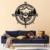 Custom Campfire Metal Outdoor Sign, Personalized Camping Decor, Fire Pit Sign, Cabin Compass Sign, Unique Camper Gift for Outdoor Lovers