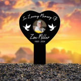 Custom Photo Heart Grave Marker, Temporary Grave Marker With Photo, Outdoor Memorial Plaque, Sympathy Plaque, Remembrance Plaque