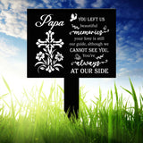 Personalized Memorial Floral Cross Metal Plaque Stake, Indoor Outdoor Grave Marker, In Loving Memory Garden Sign, Remembrance Sympathy Gift