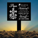 Personalized Memorial Floral Cross Metal Plaque Stake, Indoor Outdoor Grave Marker, In Loving Memory Garden Sign, Remembrance Sympathy Gift