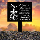 Personalized Memorial Floral Cross Metal Plaque Stake, Indoor Outdoor Grave Marker, In Loving Memory Garden Sign, Remembrance Sympathy Gift