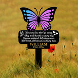 Custom Butterfly Memorial Cross Stake Metal, Cross with Hearts, Butterfly Garden Stakes, Grave Marker, Mother's Day Gift, In Memory of Gifts