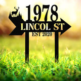 Personalized Deer Address Yard Stake, Custom Deer Sign, Custom House Numbers, Metal Address Sign, Address Numbers, Outdoor Decor