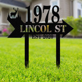 Personalized Deer Address Yard Stake, Custom Deer Sign, Custom House Numbers, Metal Address Sign, Address Numbers, Outdoor Decor
