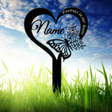 Custom Butterfly Memorial Cross Stake Metal, Cross with Hearts, Butterfly Garden Stakes, Grave Marker, In Memory of Gifts, Sympathy Gift